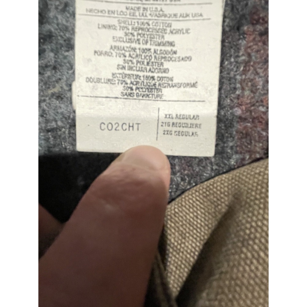 Vintage 90s Carhartt CO2 CHT Blanket Lined Chore Jacket Coat 2XL Chestnut Brown - Picture 7 of 7